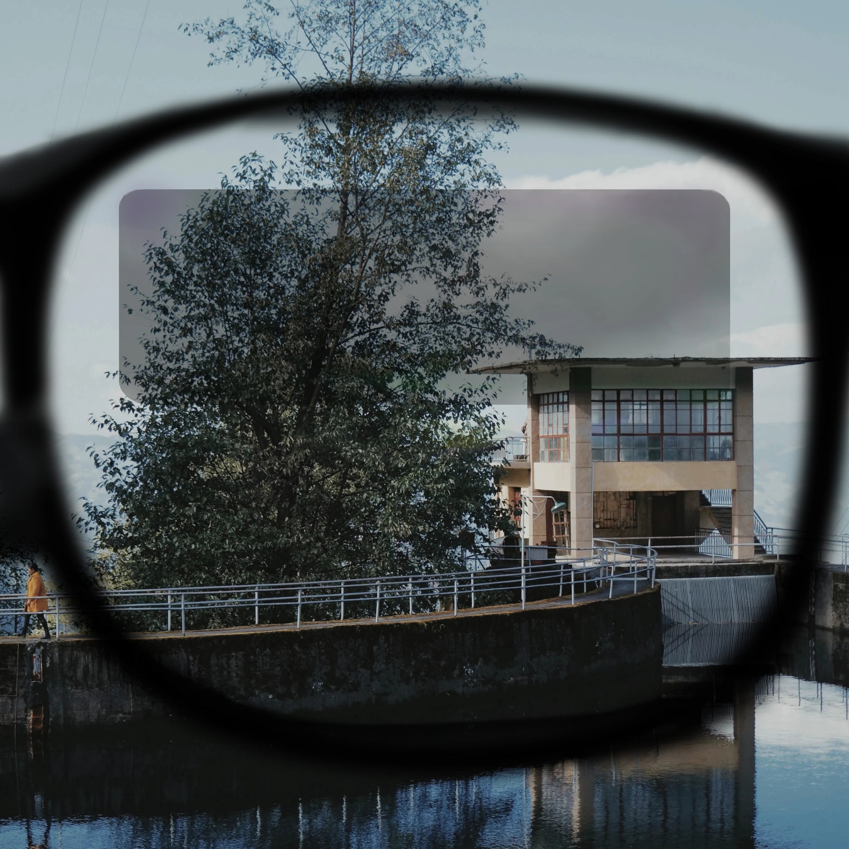 Visible optical grating in other smart-glasses optics