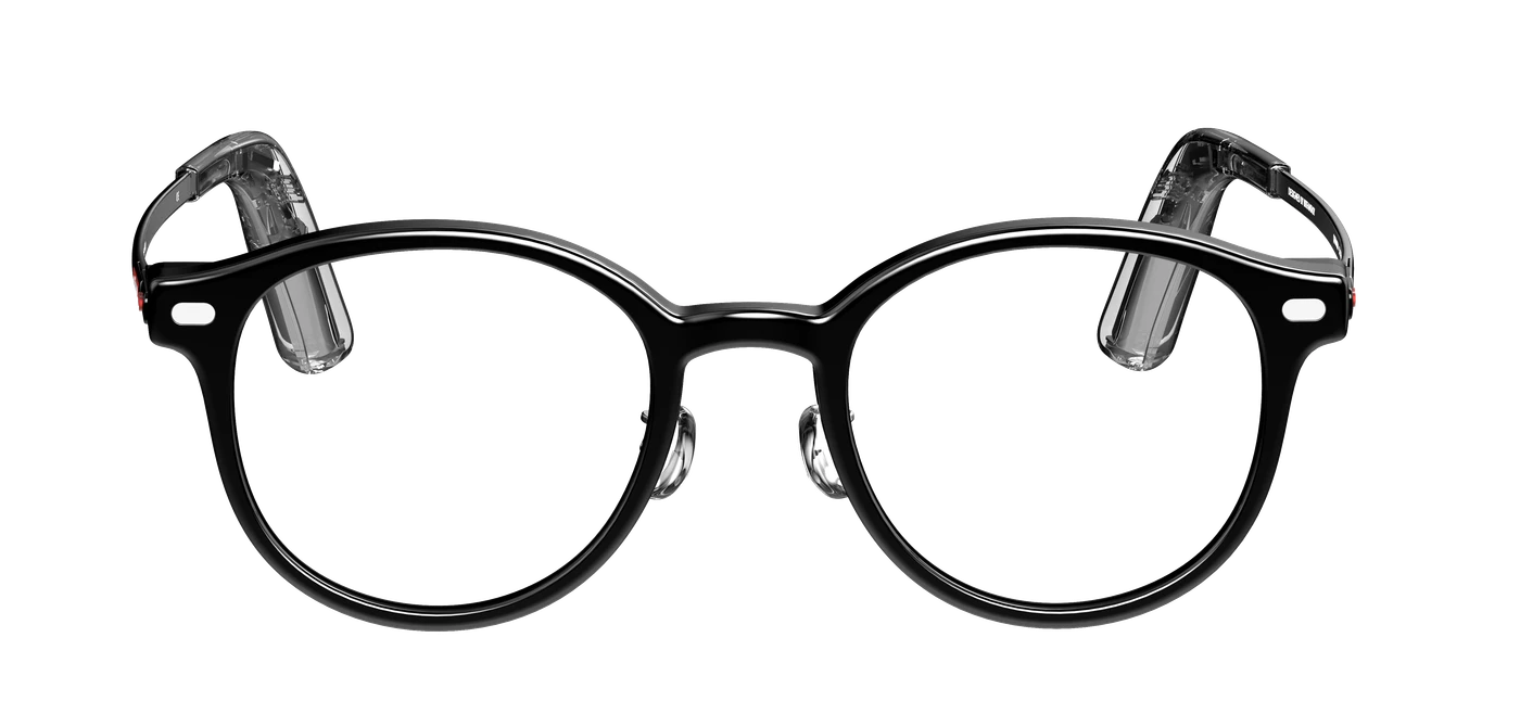 The NIMO frame from the front: both lenses clear, no camera anywhere on the frame